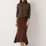 30% Cashmere 70% Merino Wool Knit Fishtail Skirt