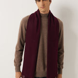 100% Cashmere Long Plaid Tassel Warm Knit Scarf