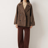 \100% Merino Wool Double Breasted Loose Coat