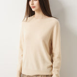 30% Cashmere 70% Merino Wool Seamless Crew Neck Sweater