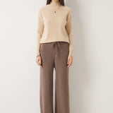 30% Cashmere,70% Merino Wool Wide Leg Sweatpants