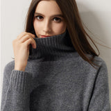 Pull à col roulé sans couture 100 % laine mérinos