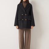 100% Merino Wool Double Breasted Pea Coat