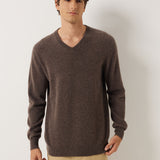 100% Cashmere V Neck Seamless Knit Sweater