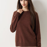 30% Cashmere 70% Merino Wool Seamless Crew Neck Sweater