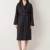 100% Merino Wool Double-Breasted Long Coat