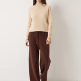 30% Cashmere,70% Merino Wool Wide Leg Sweatpants