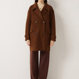 Double-Breasted 100% Merino Wool Mid Pea Coat