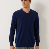 100% Cashmere V Neck Seamless Knit Sweater