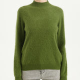 Chanyarn Women's 100% Merino Wool Luxury Soft Fall Winter Warm Long Sleeve Mock Neck Brushed Fuzzy Pullover Sweater