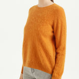 Chanyarn Women's 100% Merino Wool Luxury Soft Fall Winter Warm Crewneck Long Sleeve Brushed Fuzzy Pullover Sweater