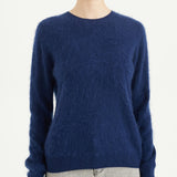 Chanyarn Women's 100% Merino Wool Luxury Soft Fall Winter Warm Crewneck Long Sleeve Brushed Fuzzy Pullover Sweater