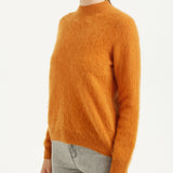 Chanyarn Women's 100% Merino Wool Luxury Soft Fall Winter Warm Long Sleeve Mock Neck Brushed Fuzzy Pullover Sweater