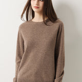 30% Cashmere 70% Merino Wool Seamless Crew Neck Sweater