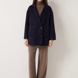100% Merino Wool Double Breasted Short Coat