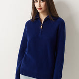 Maglione con zip e collo a lupetto in 100% lana merino