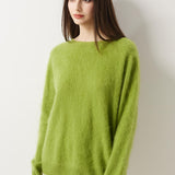 Suéter sem costura 100% lã Merino com gola redonda