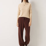 30% Cashmere,70% Merino Wool High Waist Sweatpants