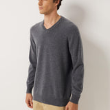 100% Cashmere V Neck Seamless Knit Sweater