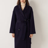 100% Merino Wool Double-Breasted Long Coat