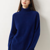 Pull à col roulé sans couture 100 % laine mérinos