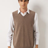 100% Cashmere V Neck Knit Sweater Vest