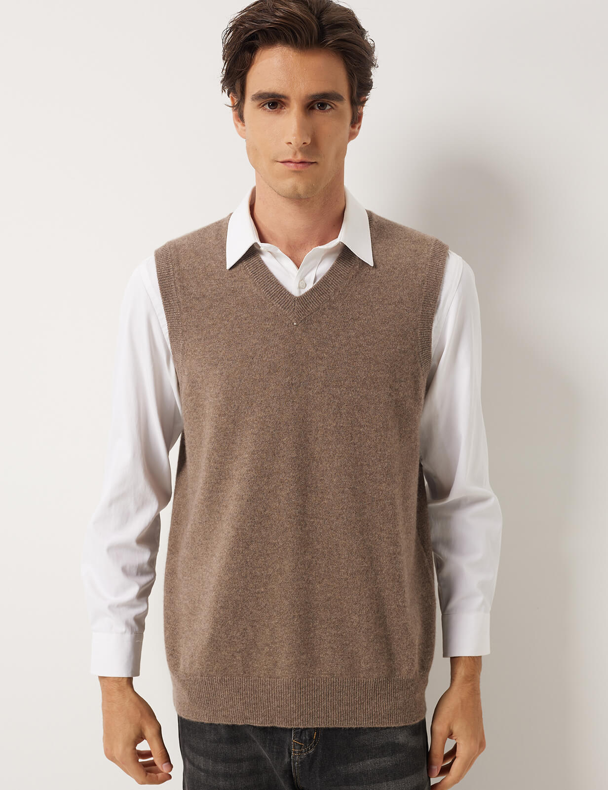 100% Cashmere V Neck Knit Sweater Vest