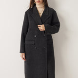 Double-Breasted 100% Merino Wool Long Coat