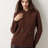 Maglione con cappuccio 30% cashmere 70% lana merino