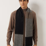 100% Cashmere Long Plaid Tassel Warm Knit Scarf