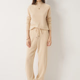 30% Cashmere,70% Merino Wool High Waist Sweatpants