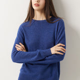 30% Cashmere 70% Merino Wool Seamless Crew Neck Sweater