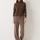 30% Cashmere,70% Merino Wool High Waist Sweatpants