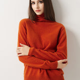 30% Cashmere 70% Merino Wool Seamless Turtleneck Sweater
