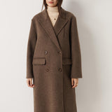 Double-Breasted 100% Merino Wool Long Coat
