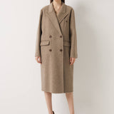 Double-Breasted 100% Merino Wool Long Coat