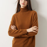 30% Cashmere 70% Merino Wool Seamless Turtleneck Sweater