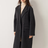 Double-Breasted 100% Merino Wool Long Coat