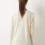100% Merino Wool Crewneck Long Sleeve Knit Top