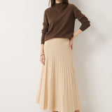 30% Cashmere and 70% Merino Wool Pleated Skirt