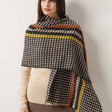 100% Merino Wool Houndstooth Large Shawls and Wraps