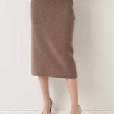 30% Cashmere and 70% Merino Wool High Waist Skirt