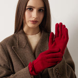 100% Pure Cashmere Gloves Winter Knit Bow Gloves