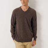 100% Cashmere V Neck Seamless Knit Sweater