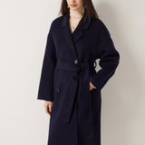 100% Merino Wool Double-Breasted Long Coat