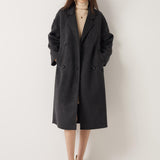 100% Merino Wool Double-Breasted Long Coat