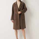 Double Breasted 100% Merino Wool Long Coat