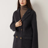 100% Merino Wool Double Breasted Pea Coat