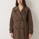 Double-Breasted 100% Merino Wool Mid Pea Coat