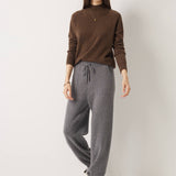 30% Cashmere,70% Merino Wool High Waist Sweatpants